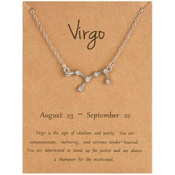 Virgo Constellation Pendant Necklace Zodiac Sign - Picture 2 of 3